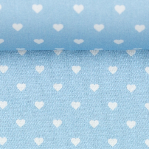 Preview: Swafing Baumwolle - Herzen - Hellblau